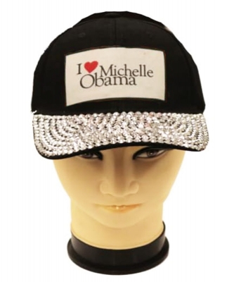 Obama Rhinestone Bling Cap QC401 BLACK
